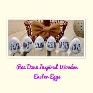Rae Dunn Inspired Wooden Easter Eggs, Easter